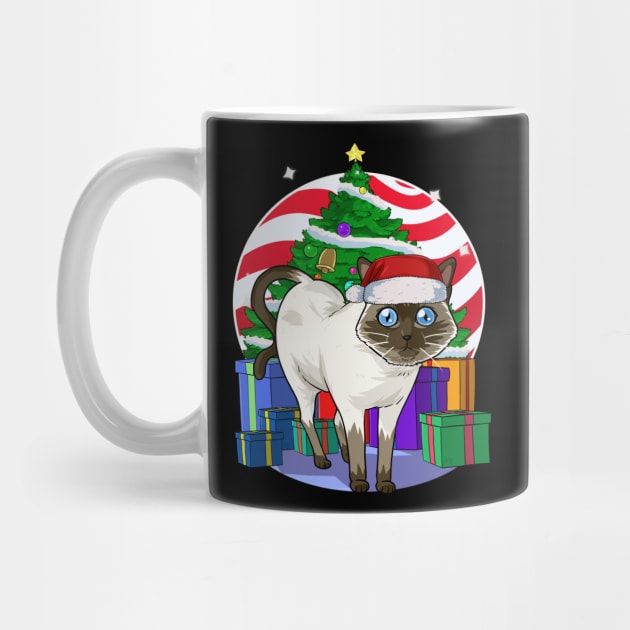 Siamese Cat Santa Christmas Gift by Noseking